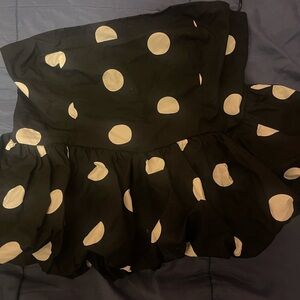 Black and White Polka Dot Women's off the shoulder top